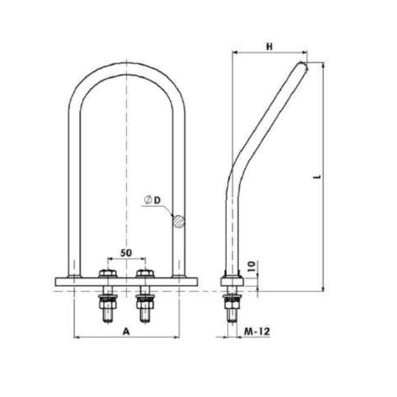 RAQUETAS ARQUEADAS L:350X220MM MODELO R-35/22 ARAGCU AT2