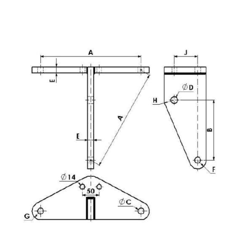 YUGOS DE SUSPENSION TRIPLE Ø:16MM L:200X17.5MM MODELO YTA-3-16-16 / 200 ARAGCU AT2