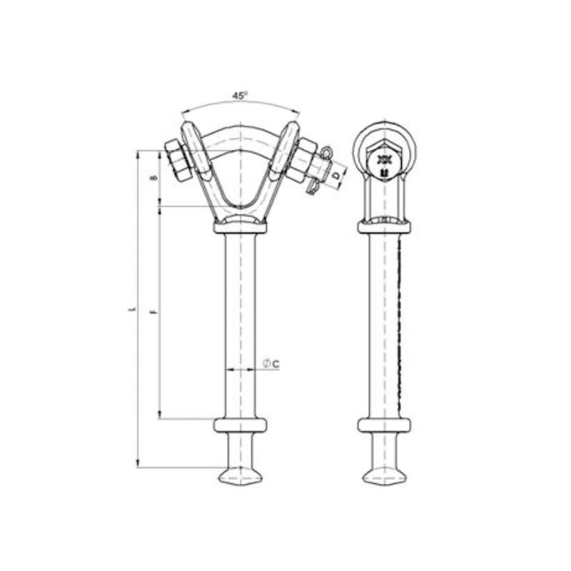 ADAPTADORES HORQUILLA BOLA LARGA 22.2KN MODELO HB-8-L ARAGCU AT2