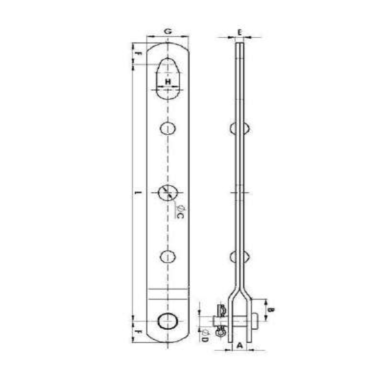 ENLACES DE EXTENSION OJO DE CLEVIS 40KN L:600MM MODELO RL-40/600 ARAGCU AT2