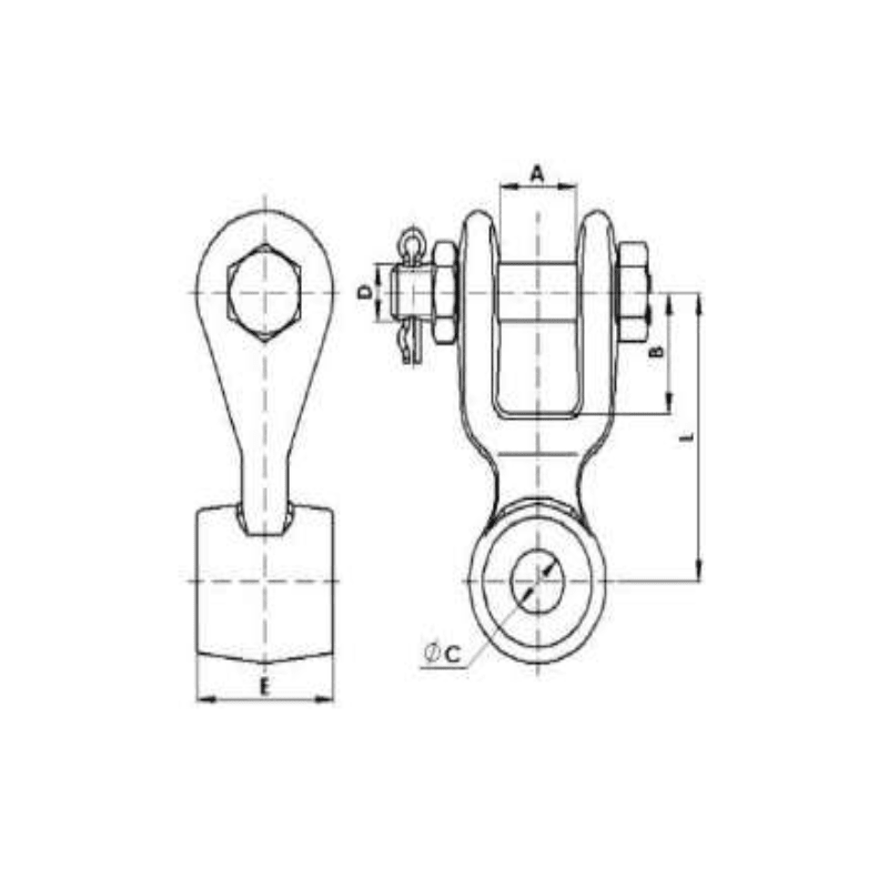ADAPTADORES OJO HORQUILLA 13.5KN Ø:M-16 MODELO HR-16/21 ARAGCU AT2
