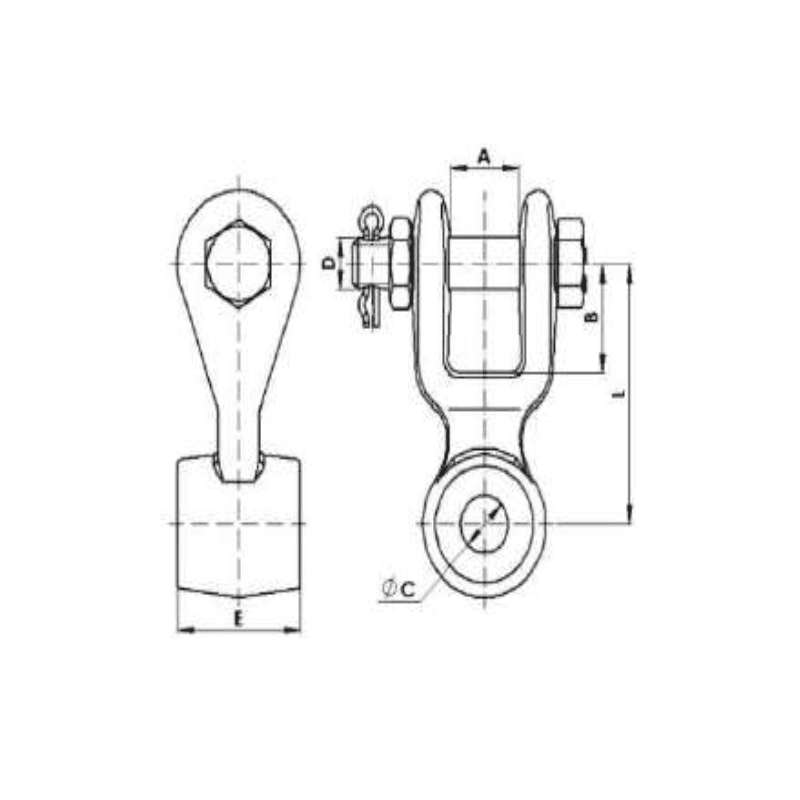 ADAPTADORES OJO HORQUILLA 13.5KN Ø:M-16 MODELO HR-16/E ARAGCU AT2
