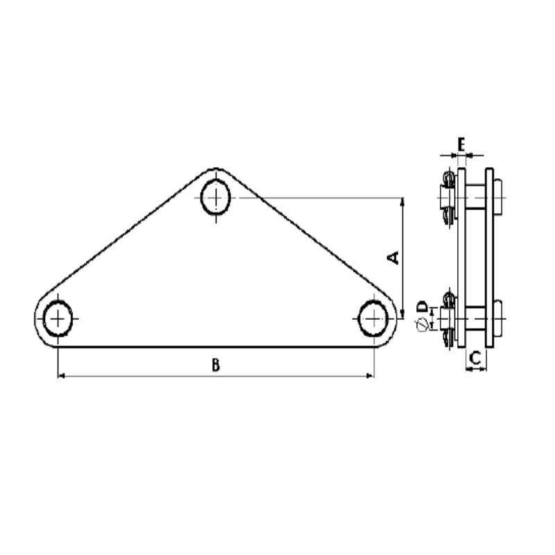 YUGOS DOBLES TRIANGULARES Ø:6MM L:85X300MM MODELO YD-300 ARAGCU AT2