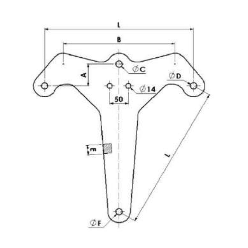 YUGOS DE SUSPENSION TRIPLES Ø:18MM L:17.5X450MM MODELO YTSI-16-14/450 ARAGCU AT2