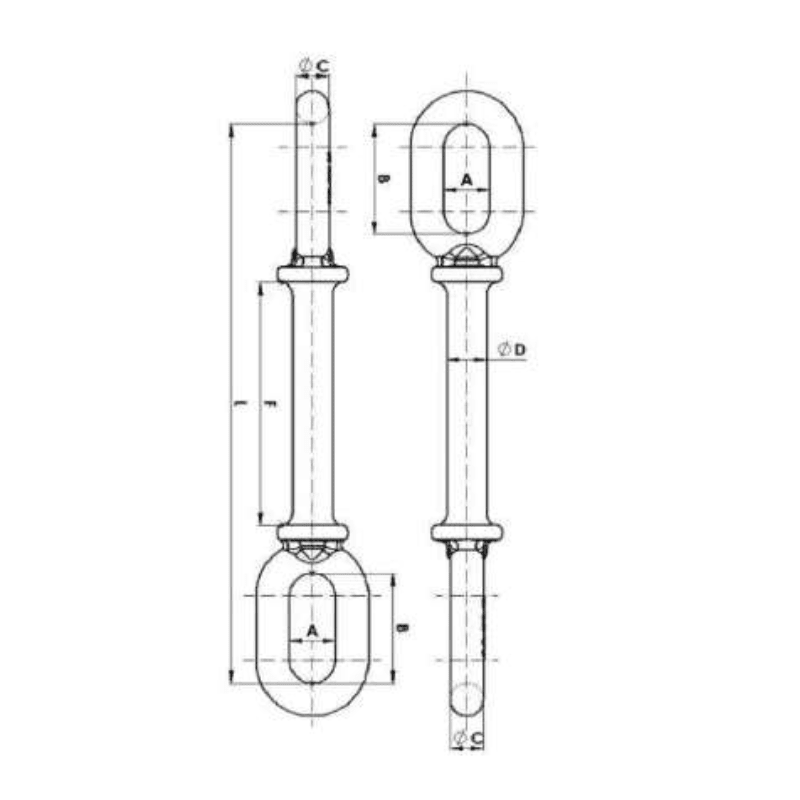 ENLACES DE EXTENSION (OJO/OJO) 24KN L:305MM MODELO AA-24-R ARAGCU AT2