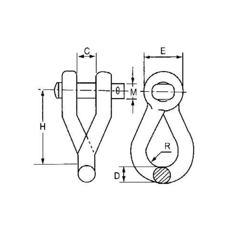GRILLETES RETORCIDOS MODELO UN-10 ARAGCU HE2