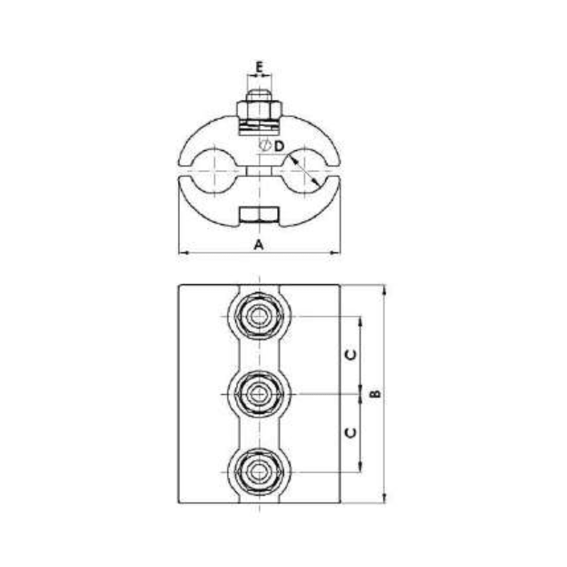 CONECTORES PARALELOS PARA CONDUCTORES ALUMINIO Ø:27X30MM MODELO GPC-3 Ø27-30 ARAGCU AT2