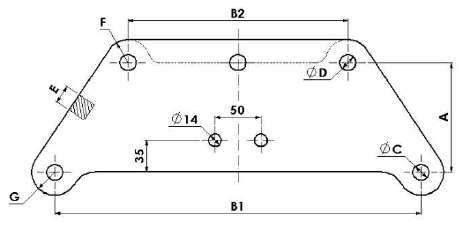 YUGOS TRAPEZOIDALES Ø:22MM L:120X400MM MODELO YVD-20/400 ARAGCU AT2