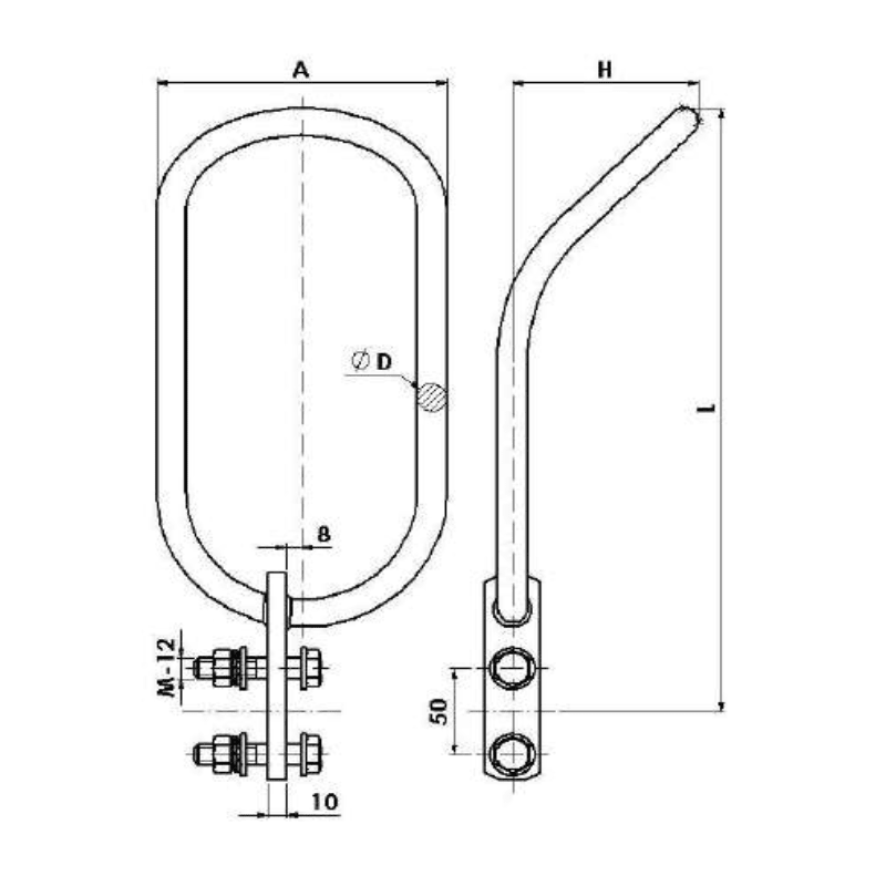 RAQUETAS ARQUEADAS L:350X100MM MODELO RI-35/10 ARAGCU AT2