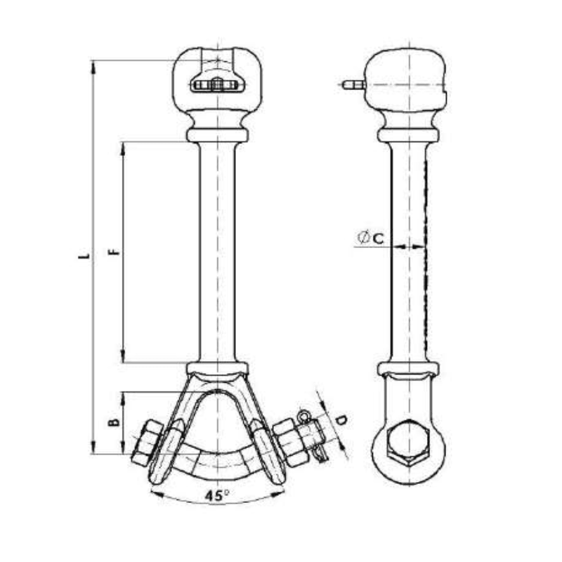 ADAPTADORES CASQUILLO OJO LARGO 13.3KN MODELO EN V RV-5-L ARAGCU AT2