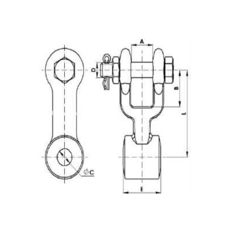 ADAPTADORES OJO HORQUILLA 13.5KN Ø:M-16 MODELO HP-16/E ARAGCU AT2