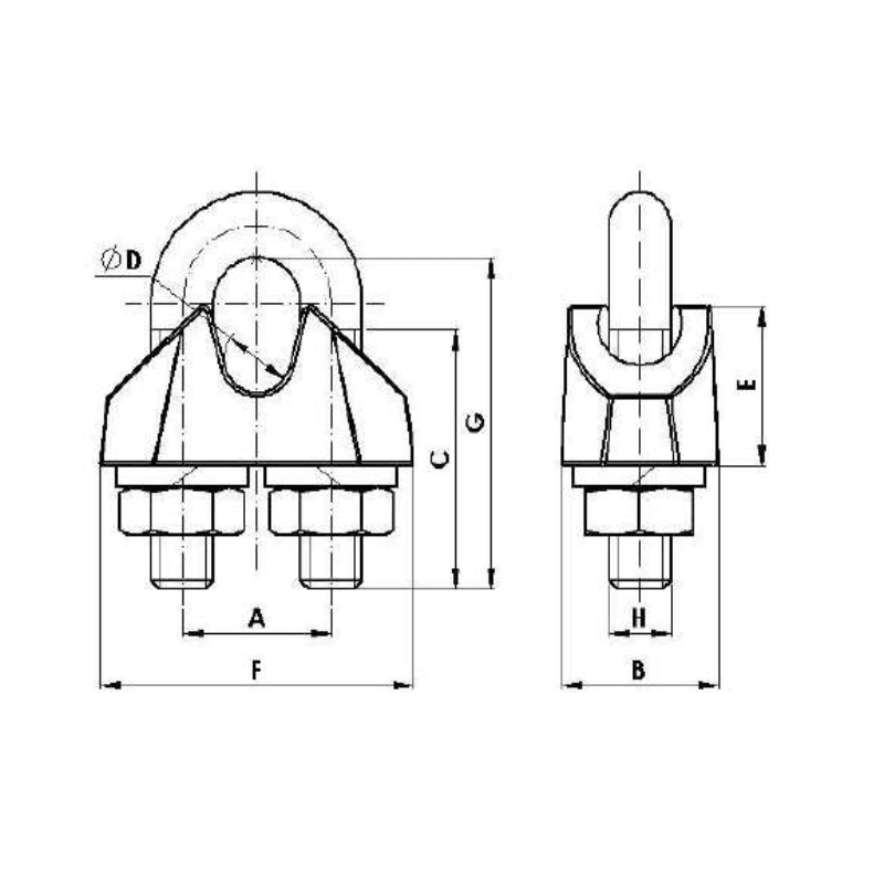 GRAPAS CLIP ACERO GALVANIZADO MODELO CMR-Ø8 ARAGCU AT2