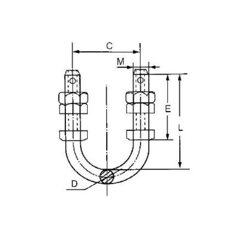PERNOS U-BOLT MODELO UJ-2280 10.8KN ARAGCU HE2