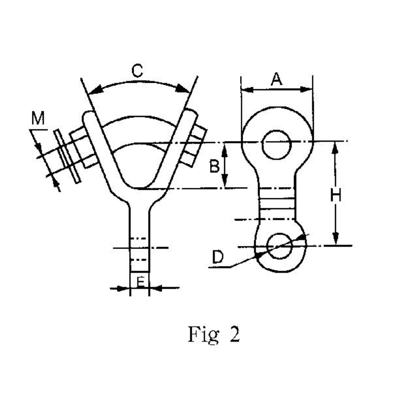 ADAPTADORES OJO HORQUILLA REVIRADO MODELO PG-16Y ARAGCU HE2