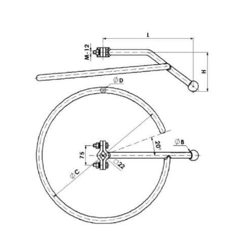 RAQUETAS ANILLO L:350X130MM MODELO DCAR-35/13 ARAGCU AT2