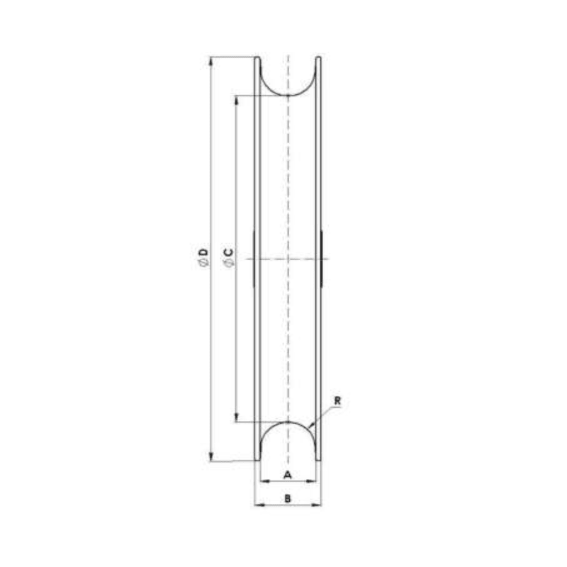 POLEAS PARA TENDIDO DE CUERDAS TRIPLES Ø:97MM MODELO PC-650/RS ARAGCU AT2