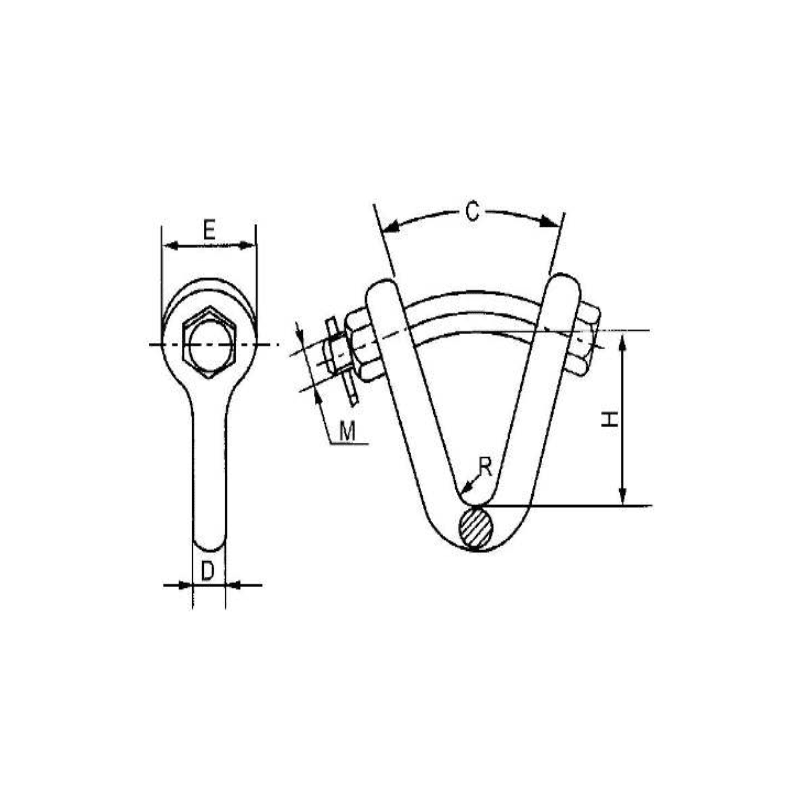 GRILLETES TIPO V MODELO V-12 ARAGCU HE2