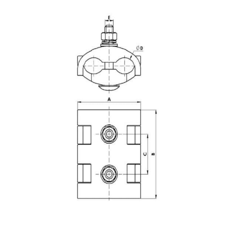 CONECTORES PARALELOS ALUMINIO Ø:8X16MM MODELO GPC-8/16 ARAGCU AT2