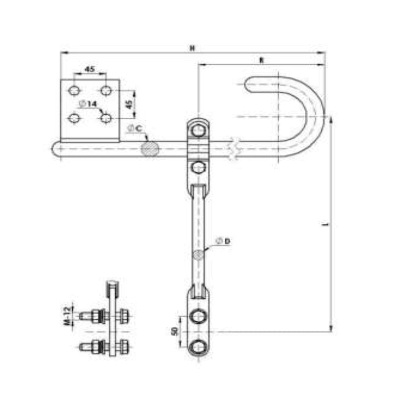 RAQUETAS DE ARCO AJUSTABLE L:400X600MM MODELO DP-40/60-D ARAGCU AT2