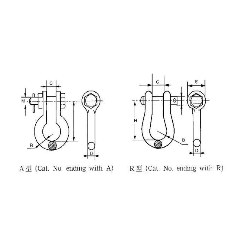 GRILLETES LIRA DE ANCLAJE MODELO U-7A ARAGCU HE2