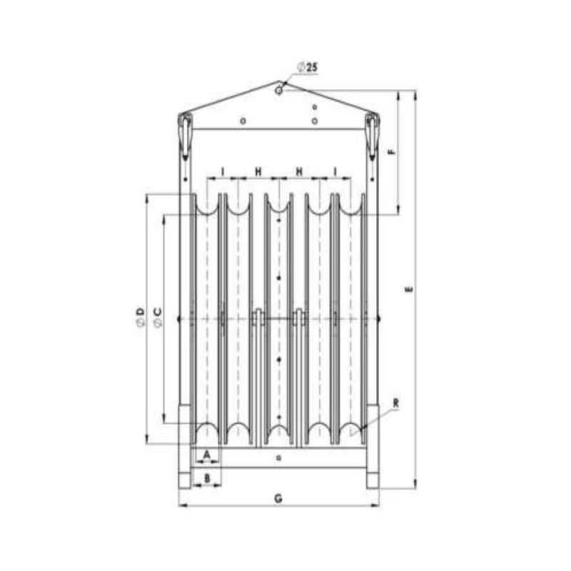 POLEAS PARA TENDIDO DE CUERDAS QUINTUPLE NYLON Ø:98MM MODELO CQP-900 / NY ARAGCU AT2
