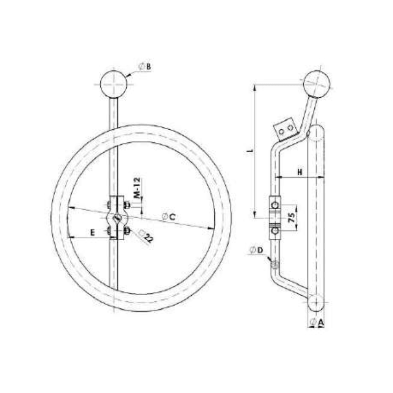 RAQUETAS ANILLO L:395X150MM MODELO ANDC-15/45 ARAGCU AT2