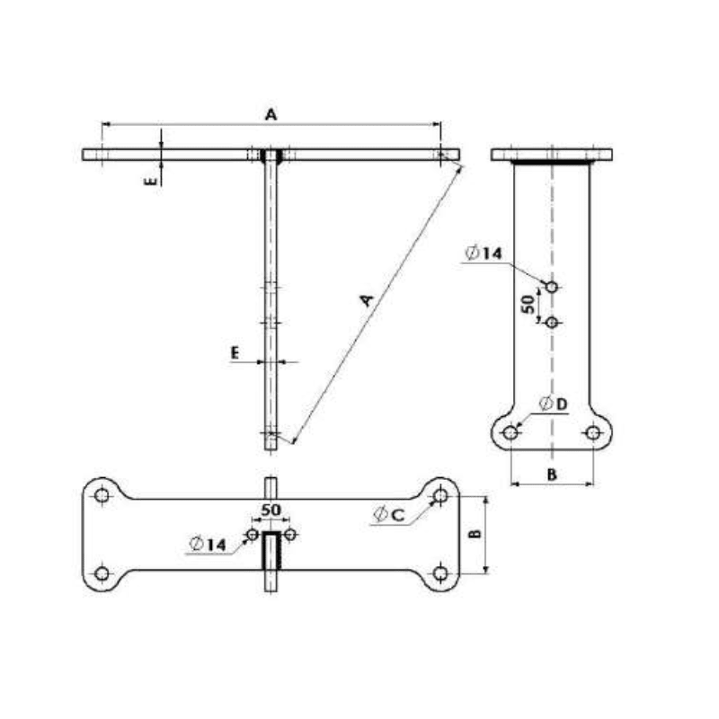YUGOS TRIPLES SEPARADORES Ø:18MM L:400X20MM MODELO YTP-3-20-50 / 400 ARAGCU AT2