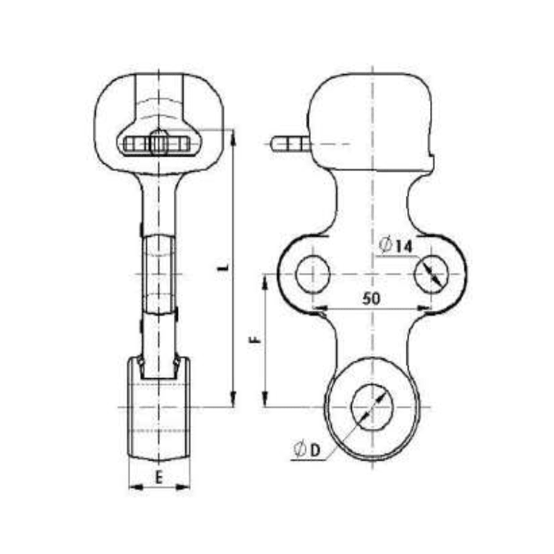 ADAPTADORES CASQUILLO OJO LARGO 12.5KN MODELO R-16-P / 26 ARAGCU AT2