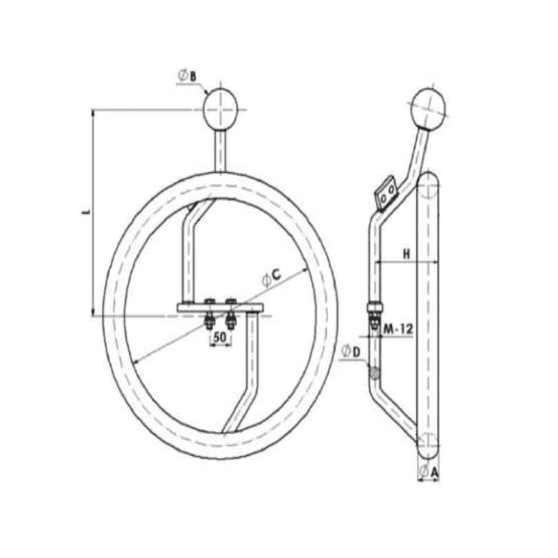 RAQUETAS ANILLO L:395X150MM MODELO Y-15/45 ARAGCU AT2