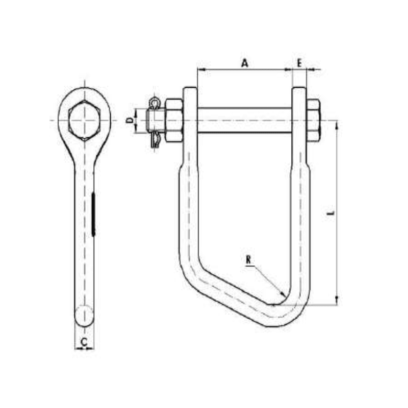 ADAPTADORES GRILLETE ESPECIAL 16KN L:135MM MODELO HA-20 ARAGCU AT2