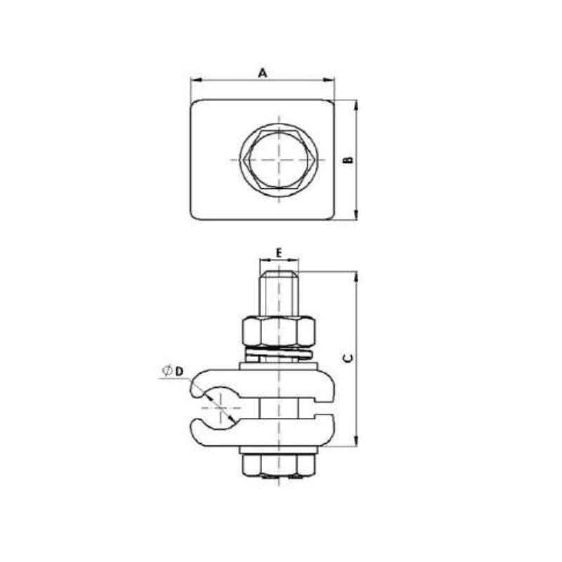 CONECTORES PARALELOS ACERO  Ø:9-14MM MODELO GCS-14 ARAGCU AT2
