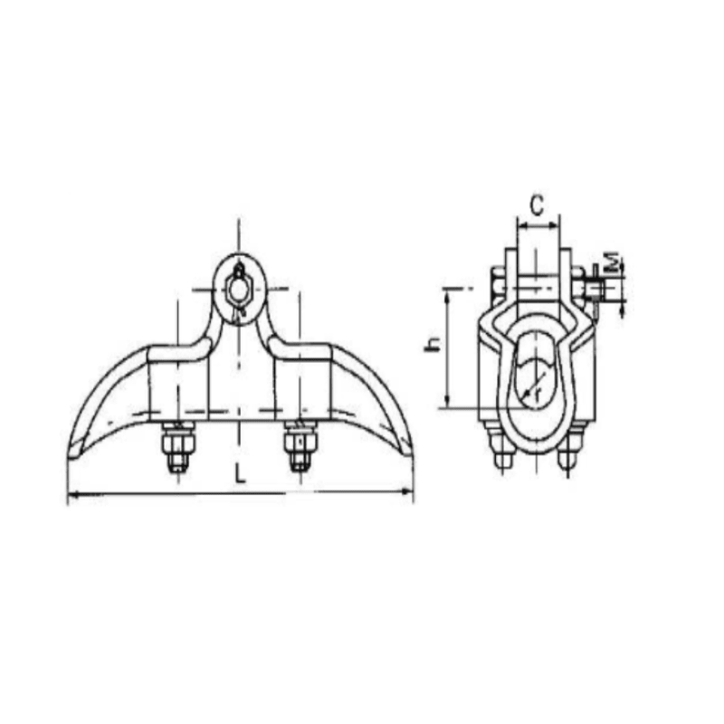 GRAPAS DE SUSPENSION HOERRO MALLEABLE (TIPO BARQUITO) MODELO XGT-5 Ø12.7-25.4MM ARAGCU HE2