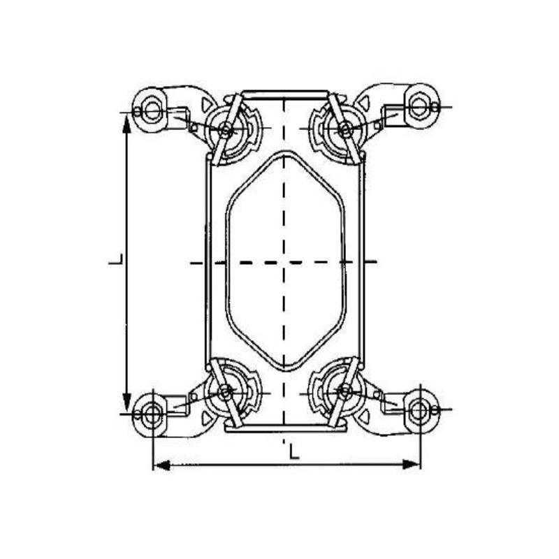 AMORTIGUADORES ESPACIADOR RECTANGULAR CUADRANTE MODELO FJZK-400-450 ARAGCU HE2