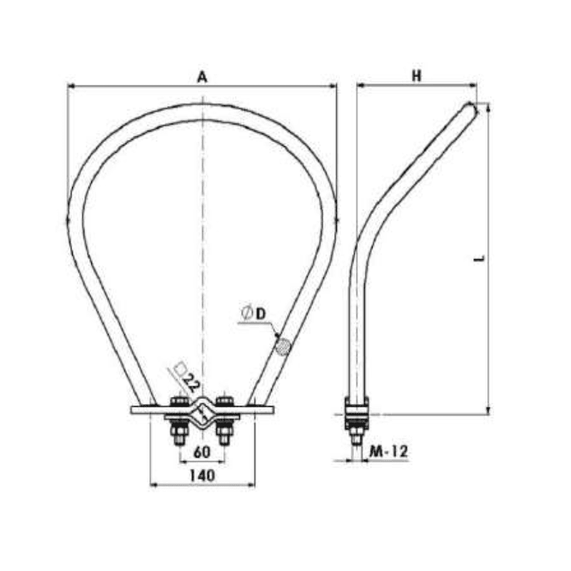 RAQUETAS ARQUEADAS L:375X160MM MODELO RA-37/16 ARAGCU AT2