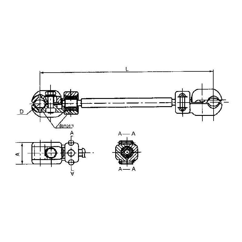 AMORTIGUADORES ESPACIADOR DOBLE MODELO FG-100 ARAGCU HE2