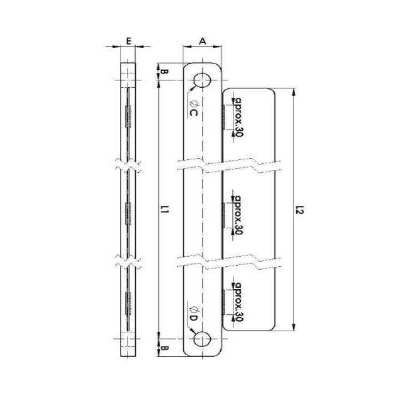 ENLACES DE EXTENSION PARA LA PREVENCION DE AVES 13.5KN L:590MM MODELO TA-1/590-AV ARAGCU AT2