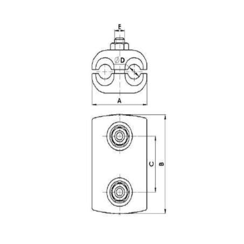 CONECTORES PARALELOS PARA CONDUCTORES ALUMINIO Ø:12.5X15MM MODELO PC-12.5-15 ARAGCU AT2