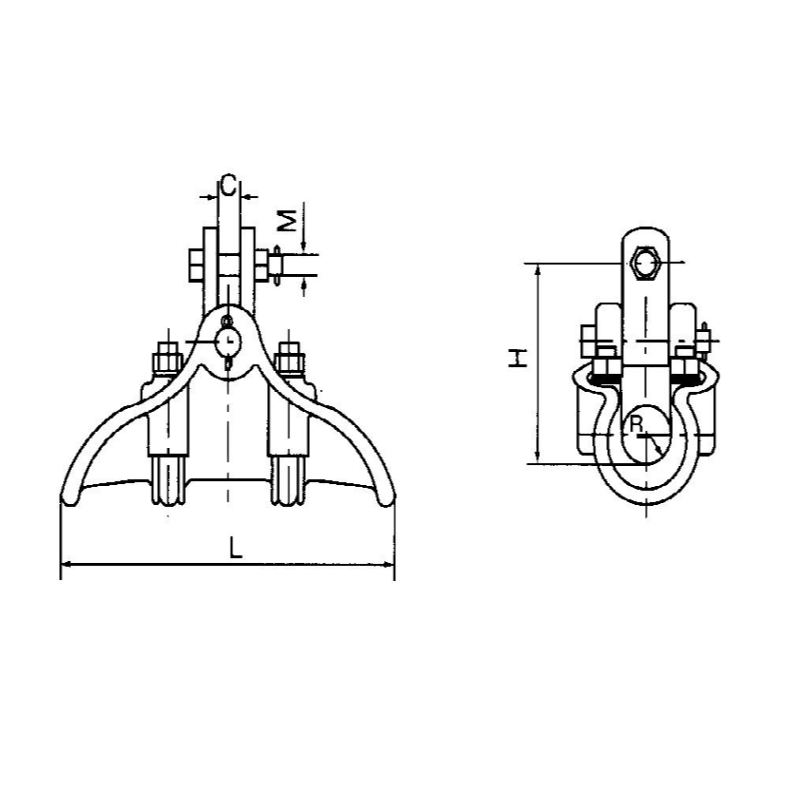 GRAPAS DE SUSPENSION (TIPO COLGANTE) MODELO XGF-6X Ø36.0-43.0MM ARAGCU HE2
