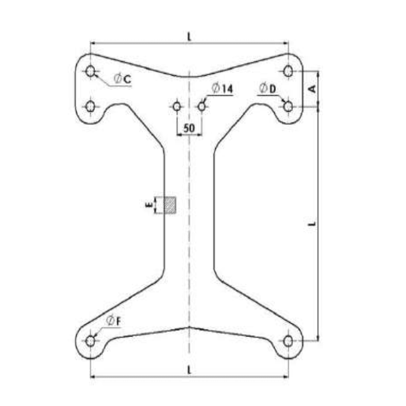 YUGOS DE SUSPENSION CUADRUPLE Ø:20MM L:17.5X450MM MODELO YCSD-16-21/450 ARAGCU AT2