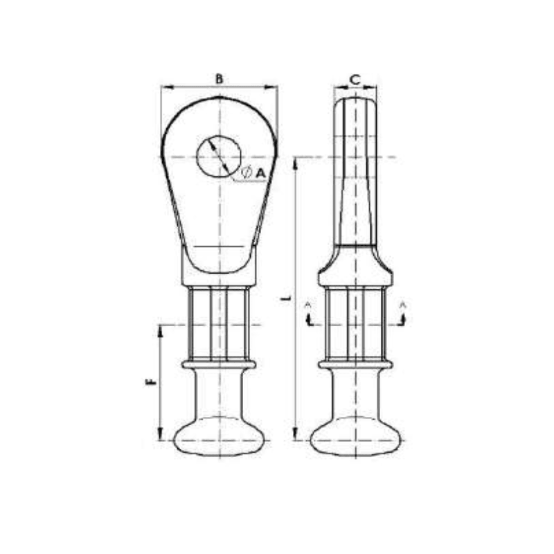 ADAPTADORES ANILLO BOLA 30KN MODELO OB-24-P-30/21/Ø24 ARAGCU AT2