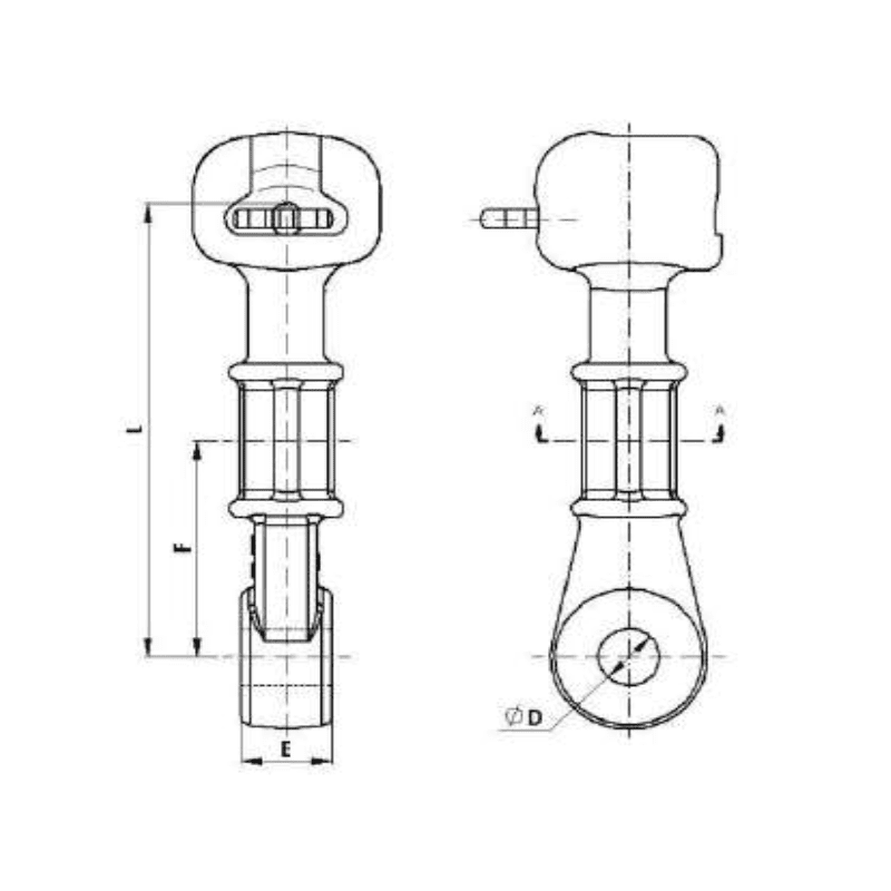 ADAPTADORES CASQUILLO OJO LARGO 12.5KN MODELO RC-16-P/E ARAGCU AT2