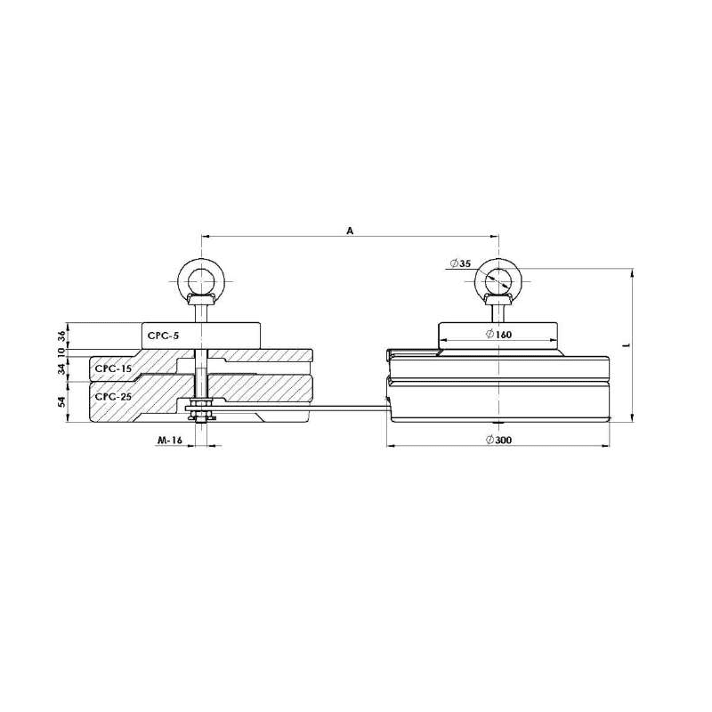 CONTRAPESOS CILINDRICOS DOBLES 90KG MODELO CPCD-90/400 ARAGCU AT2