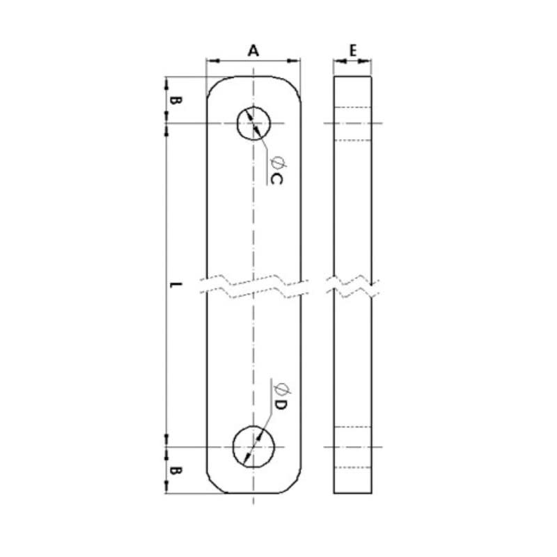 ENLACES DE EXTENSION (PLATINA) 21KN L:270MM MODELO TA-2/270 ARAGCU AT2
