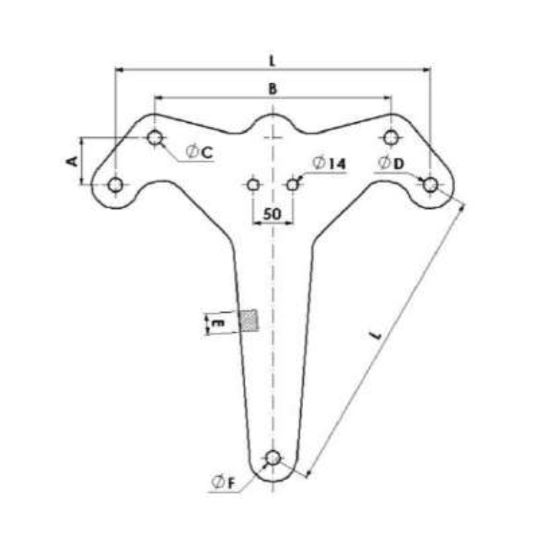 YUGOS DE SUSPENSION TRIPLES Ø:18MM L:17.5X450MM MODELO YTSV-16-14 / 450 ARAGCU AT2