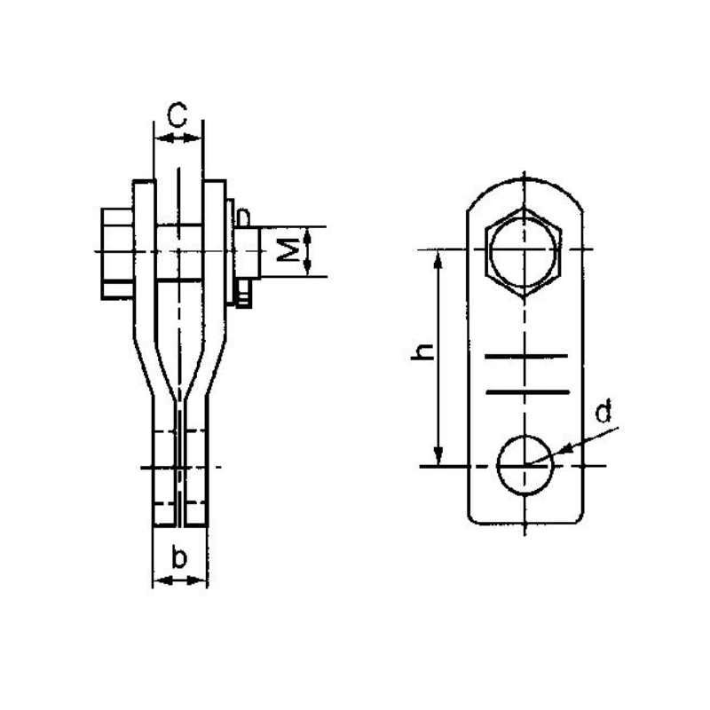 ENLACES DE EXTENSION HORQUILLA OJO MODELO YB-12A 200MM ARAGCU HE2