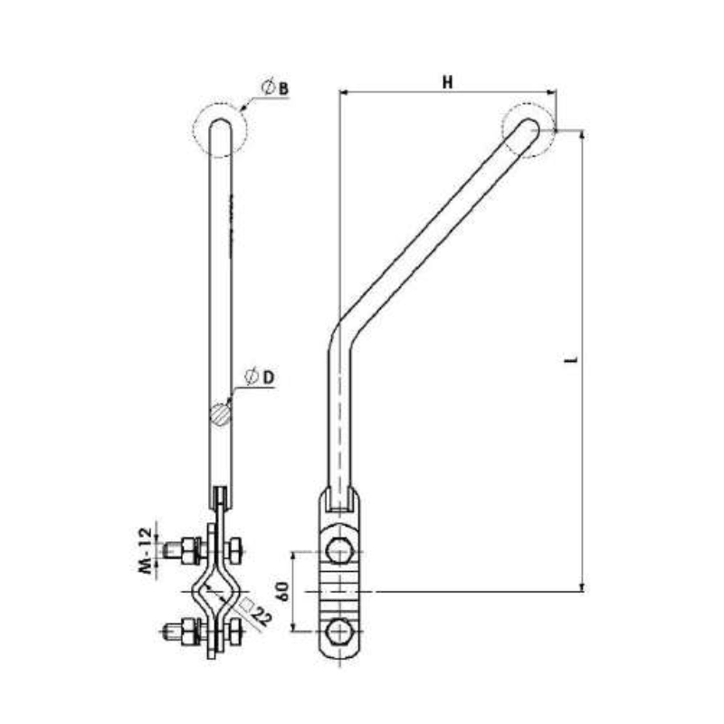 RAQUETAS DE CUERNOS ARQUEADOS L:375X1000MM MODELO DC-37/100 ARAGCU AT2