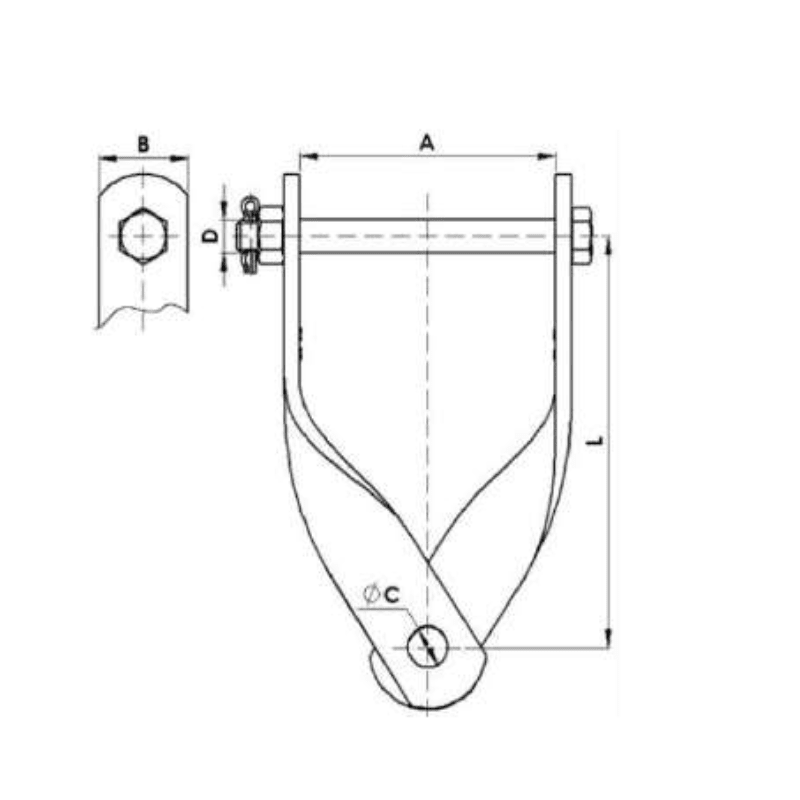 ADAPTADORES GRILLETE ESPECIAL 12.5KN L:200MM MODELO GN-16-CH ARAGCU AT2