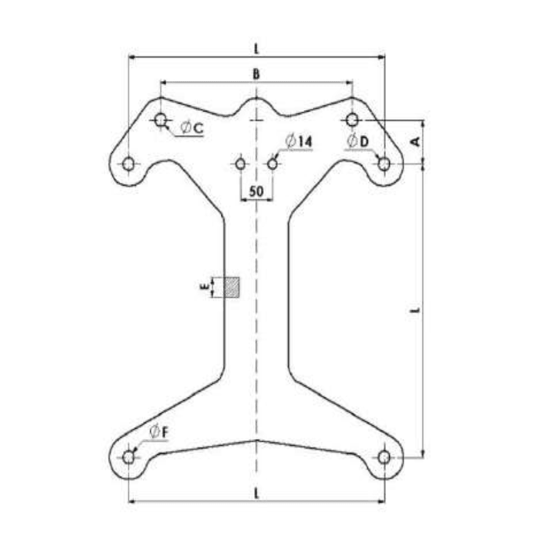 YUGOS DE SUSPENSION CUADRUPLE Ø:18MM L:17.5X450MM MODELO YCSV-16-14 / 450 ARAGCU AT2