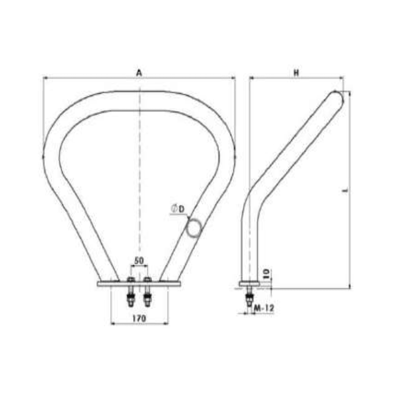 RAQUETAS ARQUEADAS L:500X280MM MODELO RA-50/28 ARAGCU AT2