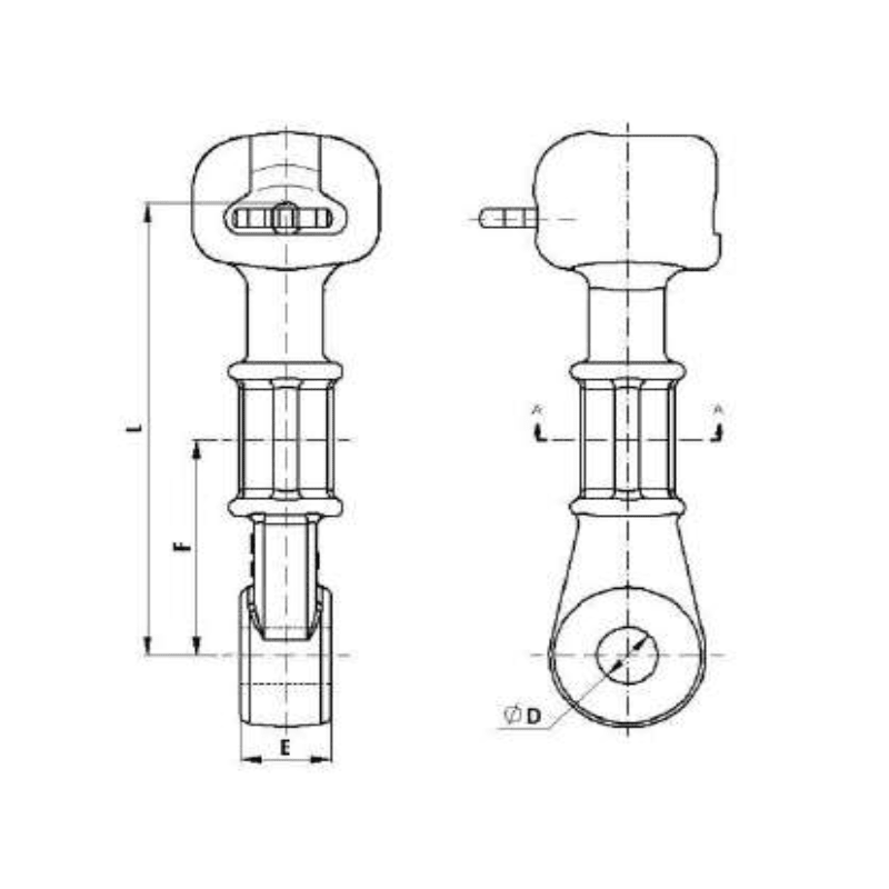 ADAPTADORES CASQUILLO OJO LARGO 12.5KN MODELO RC-16-P/36 ARAGCU AT2